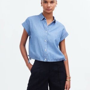 Madewell Denim Side Tie Shirt in Aurea Wash